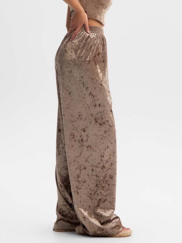 Брюки домашние KAFTAN Velvet 48-50, кофейный