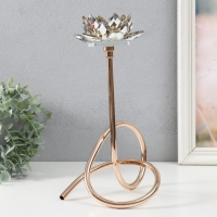 Подсвечник металл, акрил на 1 свечу "Золотой лотос. Завиток" d=4 см золото 19х29 см Подсвечник металл, акрил на 1 свечу "Золотой лотос. Завиток" d=4 см золото 19х29 см