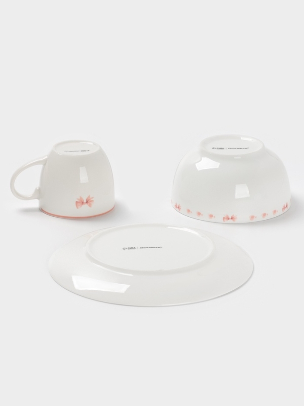 Набор детской посуды 3 предмета Доляна "Пушистый малыш" кружка, миска, тарелка