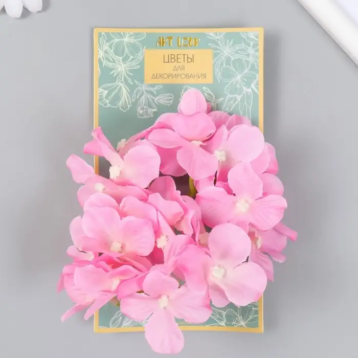 Цветы для декорирования "Гортензия" розовые 10х10 см
