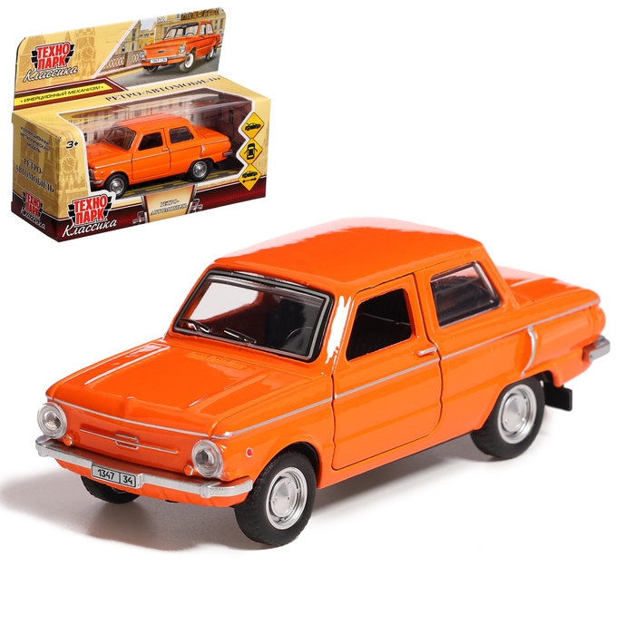 Машина металлическая &laquo;Запорожец&raquo;, инерция, открываются двери, багажник, 12 см, оранжевый
