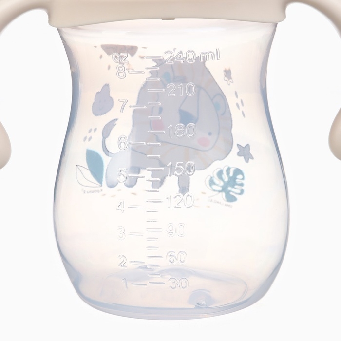 Бутылочка для кормления Крошка Я &laquo;Baby time collection&raquo;, широкое горло, от 6 мес., 240 мл, цвет бежевый