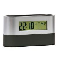 Часы настольные - органайзер для канцелярии: будильник, термометр, календарь, 15.1 х 4.7 см