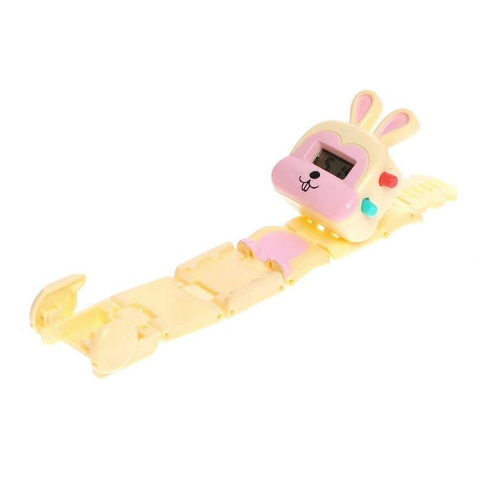 Часы «Весёлые зверята: Зайчик», цвет белый Часы «Весёлые зверята: Зайчик», цвет белый