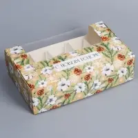 Коробка для эклеров с вкладышами - 5 шт &laquo;Эко Новый год&raquo;, 25,2 х 15 х 7 см