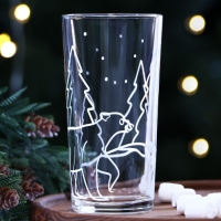 Новый год. Стакан стеклянный &laquo;Зимний лес&raquo;, 250 мл