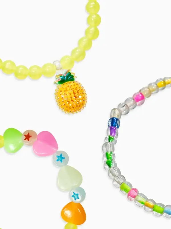 Браслет детский &laquo;Выбражулька&raquo;, 3 шт. набор, ананас, бусины, цветной