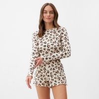Пижама женская (лонгслив и шорты) KAFTAN Leo love размер 40-42 Пижама женская (лонгслив и шорты) KAFTAN Leo love размер 40-42