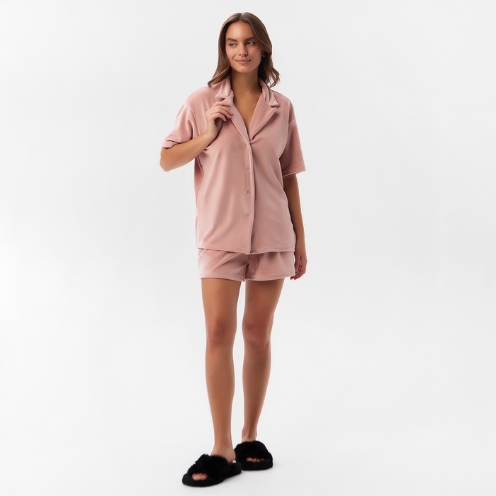 Костюм женский (рубашка и шорты) KAFTAN Plushy р. 48-50, розовый