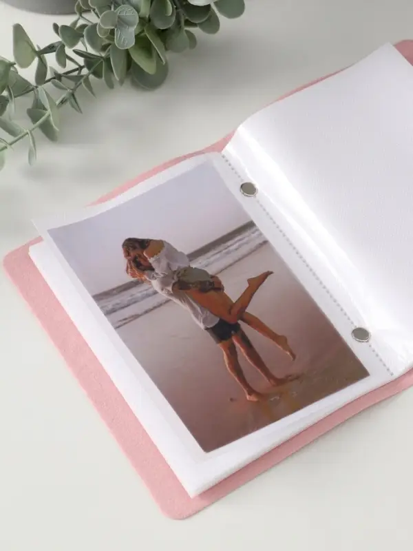 Фотоальбом из кожзама &ldquo; Счастливые моменты&rdquo; розовый, 12,5 х 17 см