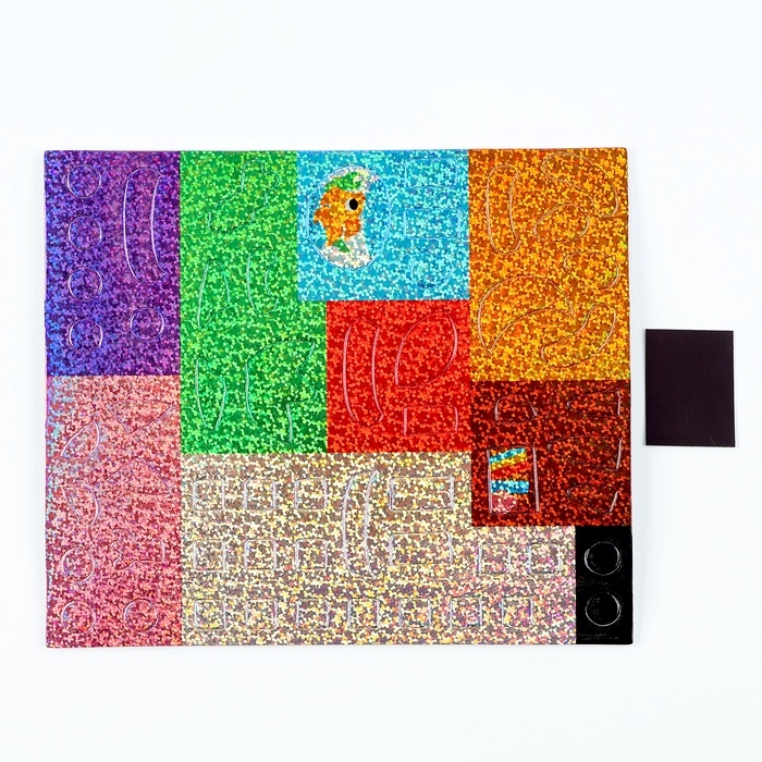 Аппликация стикерами форменная на магните &laquo;Рыжий котик&raquo;, набор для творчества, стикерная мозаика