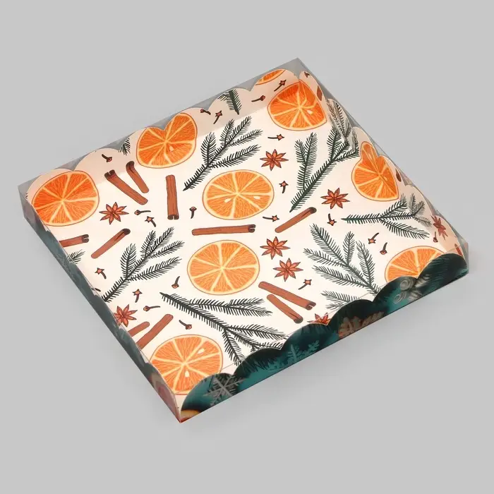 Коробка для печенья, кондитерская новогодняя упаковка, &laquo;Чудеса случаются&raquo;, 21&times;21&times;3 см