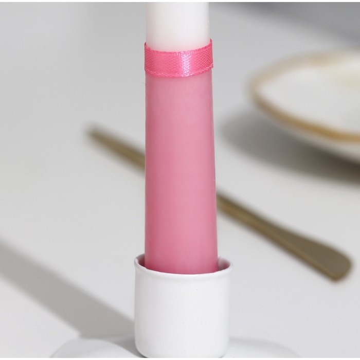 Набор свадебных свечей "Совет да любовь" розовый: родительские 1,8х17,5; очаг 4х13,5