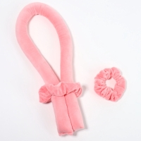 Мягкие бигуди &laquo;Волшебный локон&raquo;, 3 предмета: бигуди, резинки - 2 шт., плюшевые, розовый