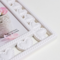 Фоторамка пластик 10х15 см "Сердечность" белая 22,5х17 см