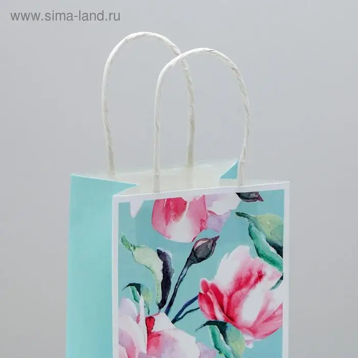 Пакет подарочный крафтовый, упаковка, &laquo;Happy & Love&raquo;, 12 х 21 х 9 см