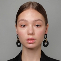 Серьги металл &laquo;Цепь&raquo; кольца, 3 звена, цвет золотисто-чёрный