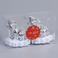 Украшение ёлочное "Мишутка на льдине" (набор 2 шт) 5,5х7,5х8 см, серебро Украшение ёлочное "Мишутка на льдине" (набор 2 шт) 5,5х7,5х8 см, серебро