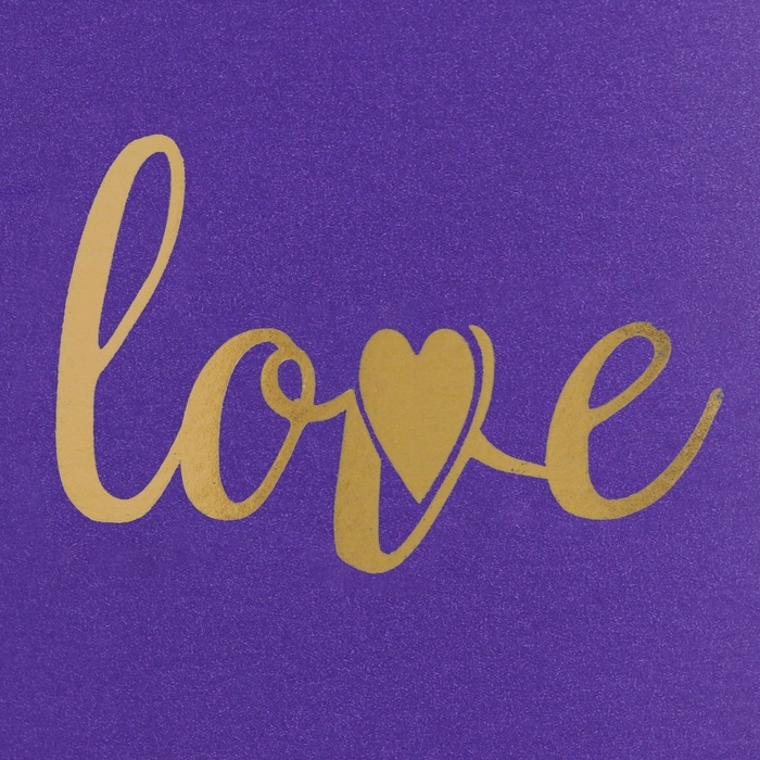 Коробка круглая,с тиснением Коробка круглая,с тиснением"Love",фиолетовая 21*21*21см