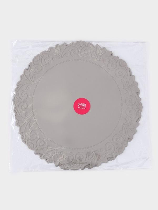 Набор салфеток сервировочных на стол Доляна, 2 шт, 38&times;38 см, серый