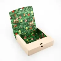 Коробка подарочная новогодняя складная двухсторонняя &laquo;Новогодняя ёлка&raquo;, 20 х 18 х 5 см, Новый год