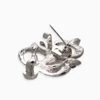 Зажим для кардигана "Ажур", цветы, цвет синий в серебре