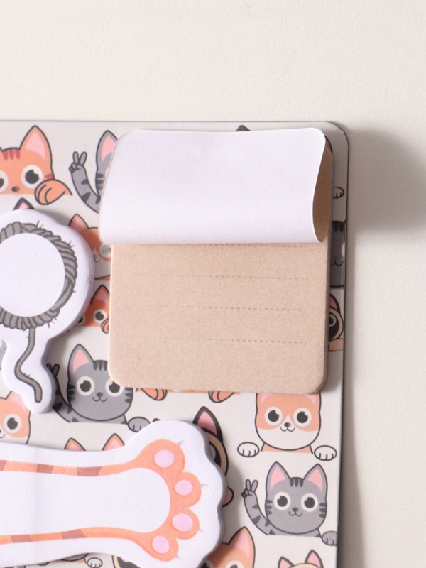 Магнит с блоком для записей и стикерами "Котики" 10х12 см