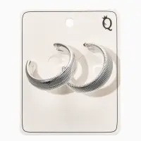 Серьги-кольца "Пружина" d=3см, цвет серебро