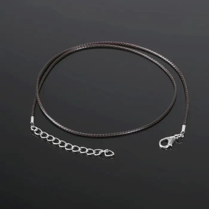 Шнурок нейлоновый d=1.5 мм, 43 см с удлинителем, коричневый