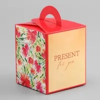 Коробка для 1 капкейка, &laquo;Презент&raquo;, 9.2&times;9.2&times;11.1 см