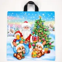 Пакет "В лесу", полиэтиленовый с петлевой ручкой, 44х44 см.