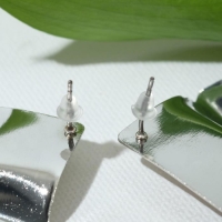 Серьги металл &laquo;Атмосфера&raquo; ромб, цвет серебро