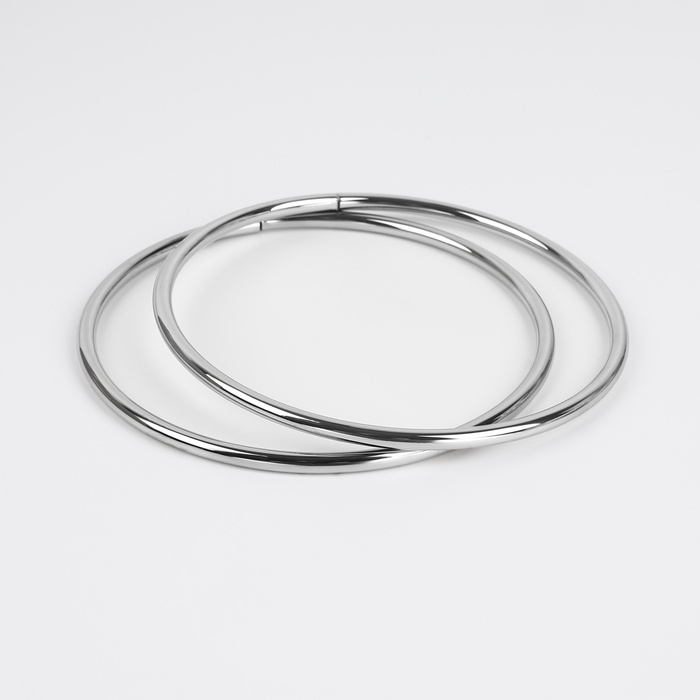 Ручки для сумки &laquo;Круг&raquo;, металлические, d = 10 см, 2 шт, цвет серебряный