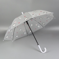 Зонт - трость полуавтоматический &laquo;Коровки&raquo;, 8 спиц, R = 45/54 см, D = 108 см, цвет прозрачный/белый