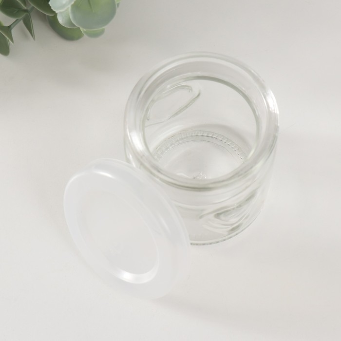 Банка для свечей стекло с крышкой Банка для свечей стекло с крышкой "Сердечко" прозрачная 100 мл 6х6х6,8 см