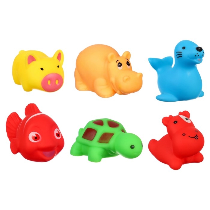 Набор резиновых игрушек для ванны &laquo;Малыши&raquo;, 6 шт, с пищалкой, Крошка Я