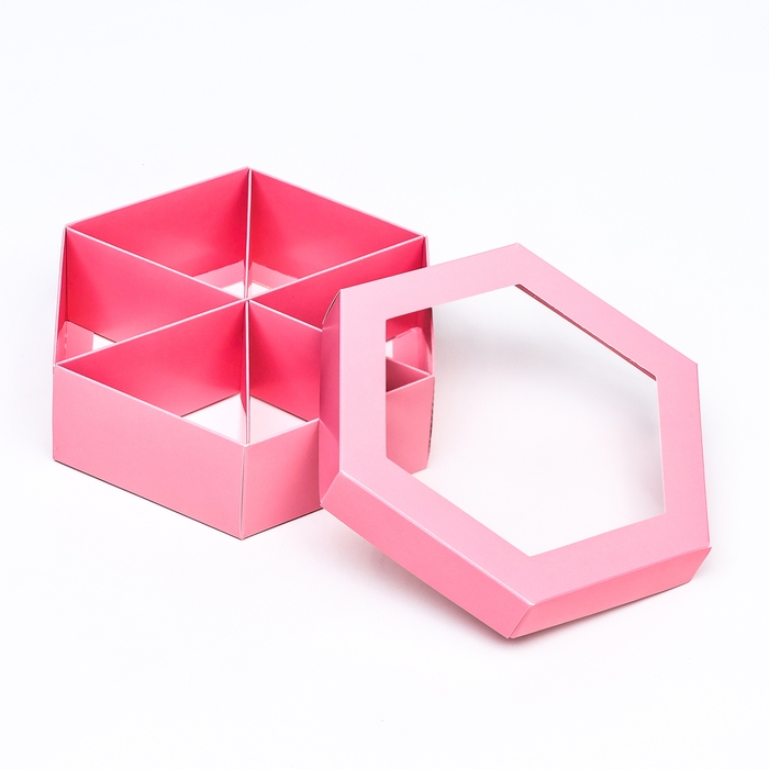 Менажница Розовая, 18,5 х 18,5 х 5,5 см