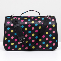 Сумка - переноска для животных "Горошек", чёрная, размер S, 37,5 х 17 х 22 см Сумка - переноска для животных "Горошек", чёрная, размер S, 37,5 х 17 х 22 см