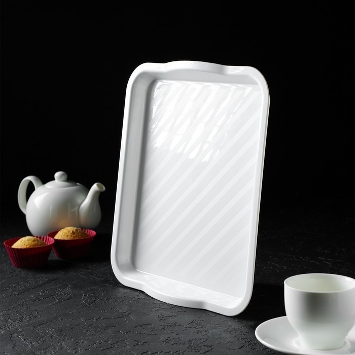 Поднос, универсальный, 25&times;29 см, цвет белый