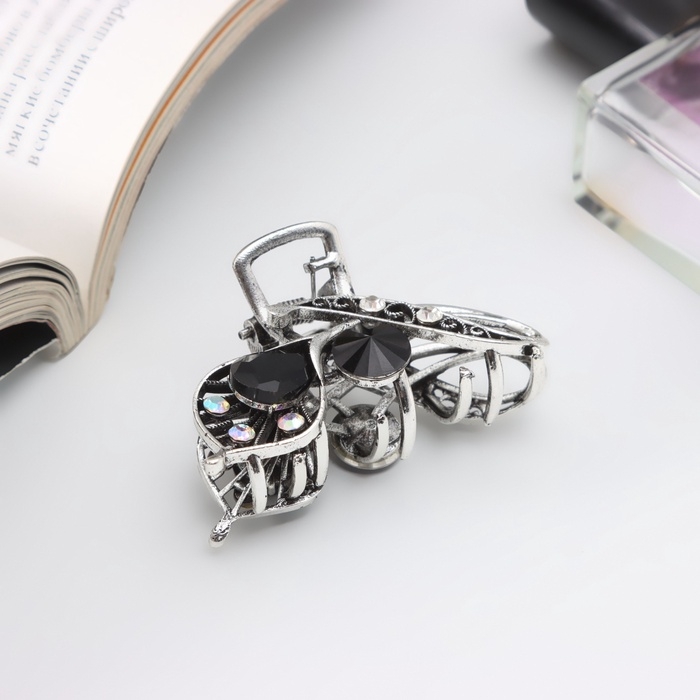 Краб для волос "Джум" веточка, 5 см, серебро