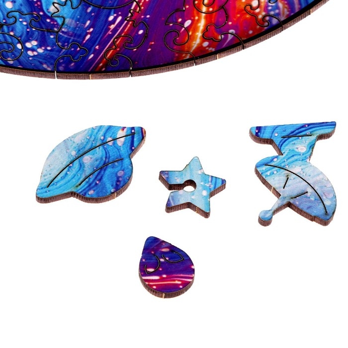 Пазл деревянный фигурный «Магия красок», круглый, 114 элементов Пазл деревянный фигурный «Магия красок», круглый, 114 элементов