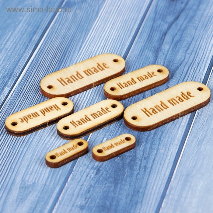 Набор бирок &laquo;Hand made&raquo;, таблички, 40х15мм - 9шт; 30х10 мм - 15шт;18х7 мм - 12 шт