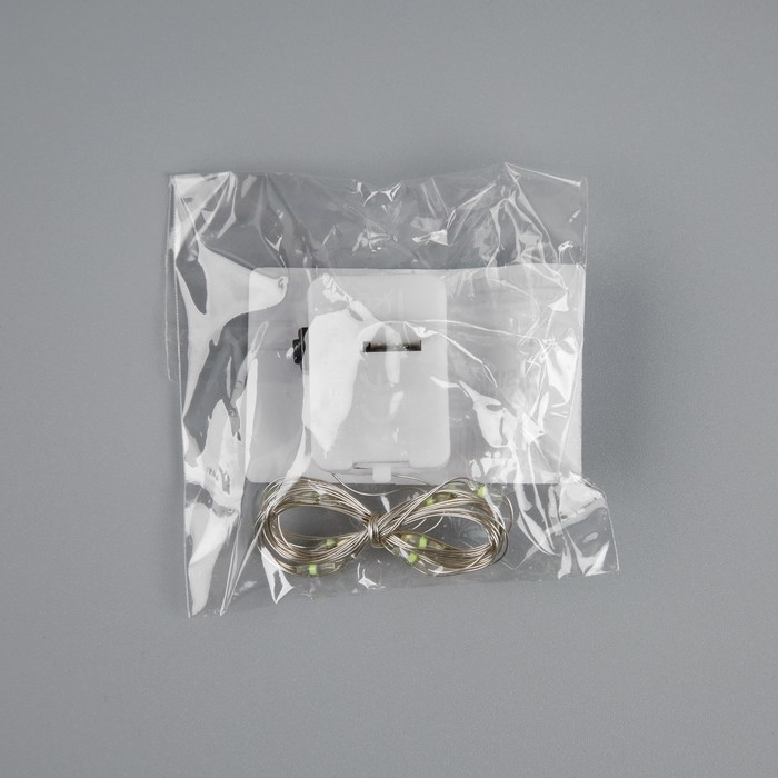 Гирлянда «Нить» 1 м роса. IP20, нить серебристая, 10 LED, 4.6 В, AG13x3 (в комплекте), 3 режима, свечение зелёное Гирлянда «Нить» 1 м роса. IP20, нить серебристая, 10 LED, 4.6 В, AG13x3 (в комплекте), 3 режима, свечение зелёное