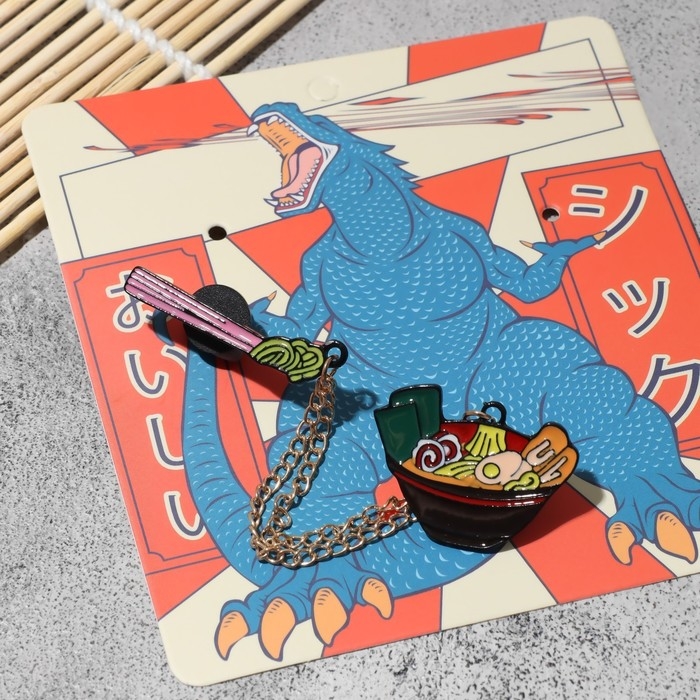 Значок «Япония» рамен, цветной в золоте Значок «Япония» рамен, цветной в золоте