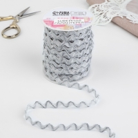 Тесьма отделочная «Вьюнчик» с серебряной нитью, 5 мм, 27 ± 1 м, цвет белый Тесьма отделочная «Вьюнчик» с серебряной нитью, 5 мм, 27 ± 1 м, цвет белый