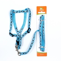 Комплект "Собачки", поводок 120 х 1 см, ОГ 23-35 см, голубой