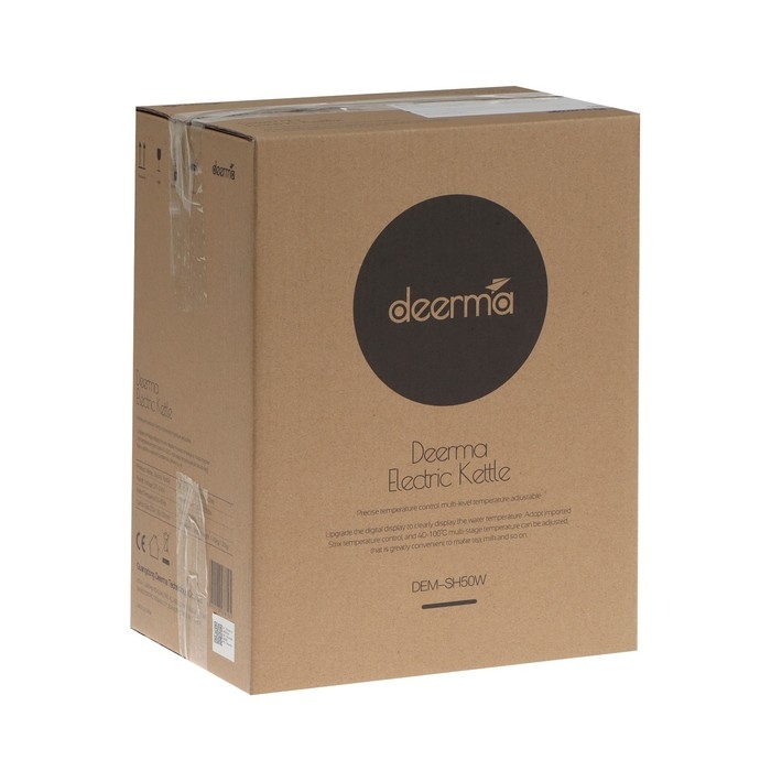 Чайник электрический DEERMA DEM-SH50W, стекло, 1.7 л, 2200 Вт, регулировка t&deg;, серебристый