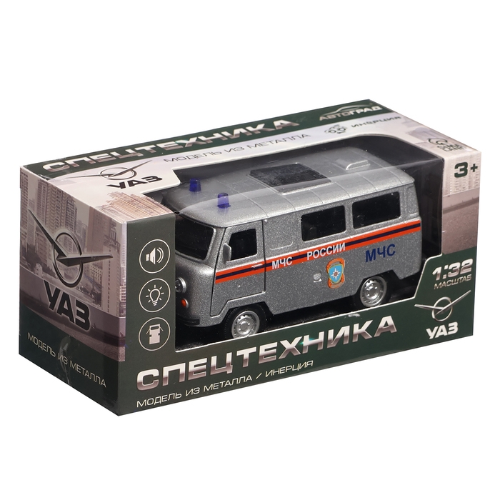 Машина металлическая &laquo;УАЗ 3962. Спецтехника&raquo;, инерция, 1;32, световые и звуковые эффекты, цвет МИКС