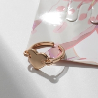 Кольцо &laquo;Сердце&raquo; плоское, безразмерное, цвет золото