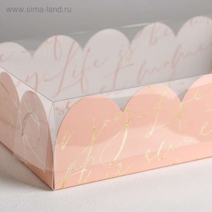 Коробка для печенья, кондитерская упаковка с PVC крышкой, «Для тебя», 20 х 30 х 8 см Коробка для печенья, кондитерская упаковка с PVC крышкой, «Для тебя», 20 х 30 х 8 см